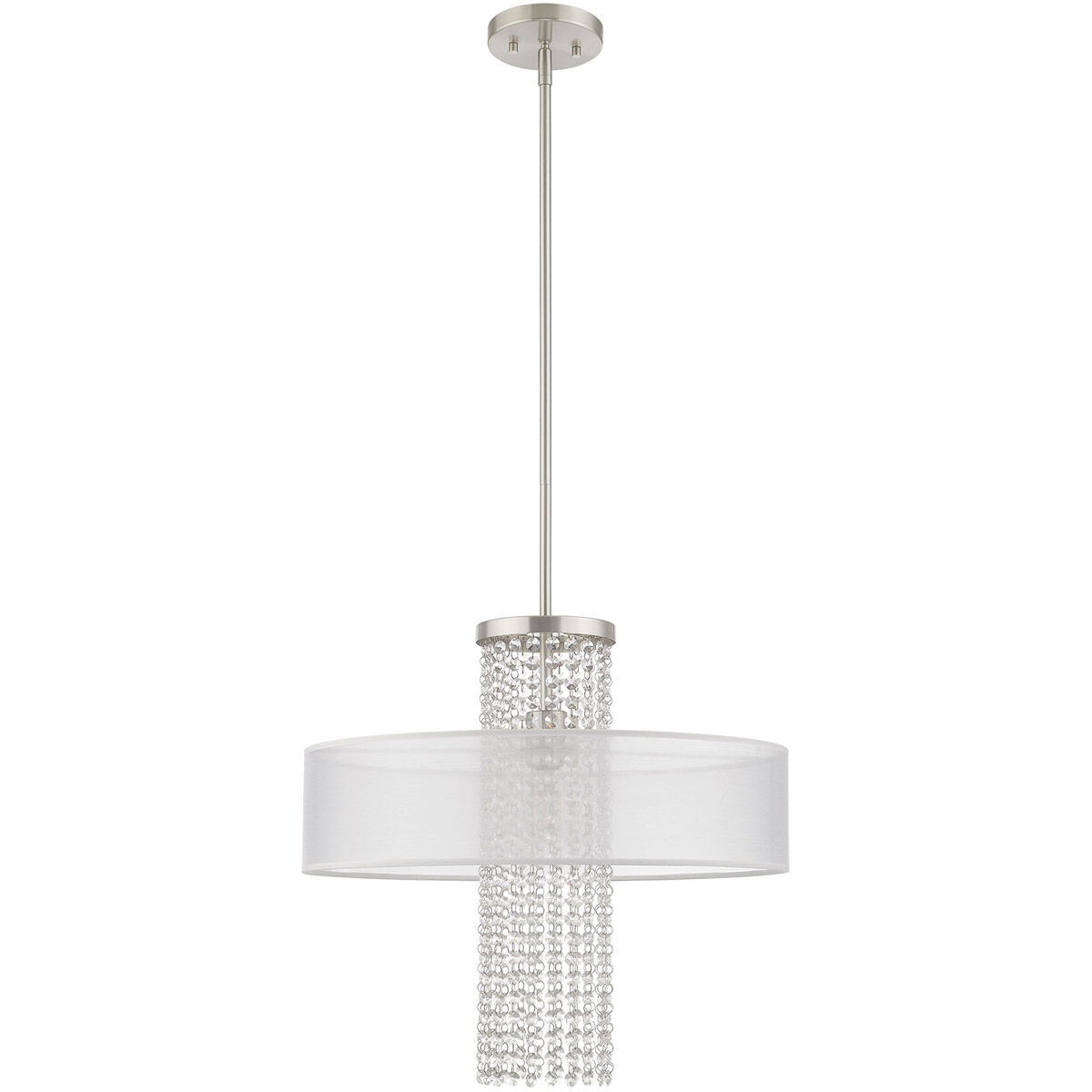 Bella Vista 1 Light 20 inch Brushed Nickel Pendant Chandelier Ceiling Light