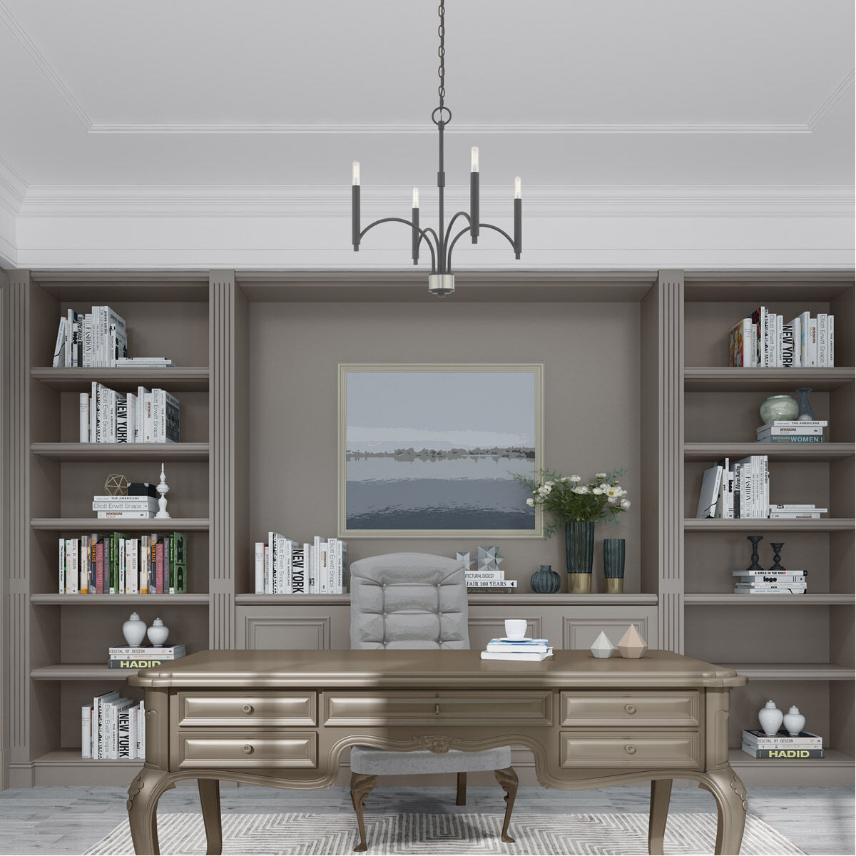 Wisteria 4 Light 20 inch Scandinavian Gray Mini Chandelier Ceiling Light