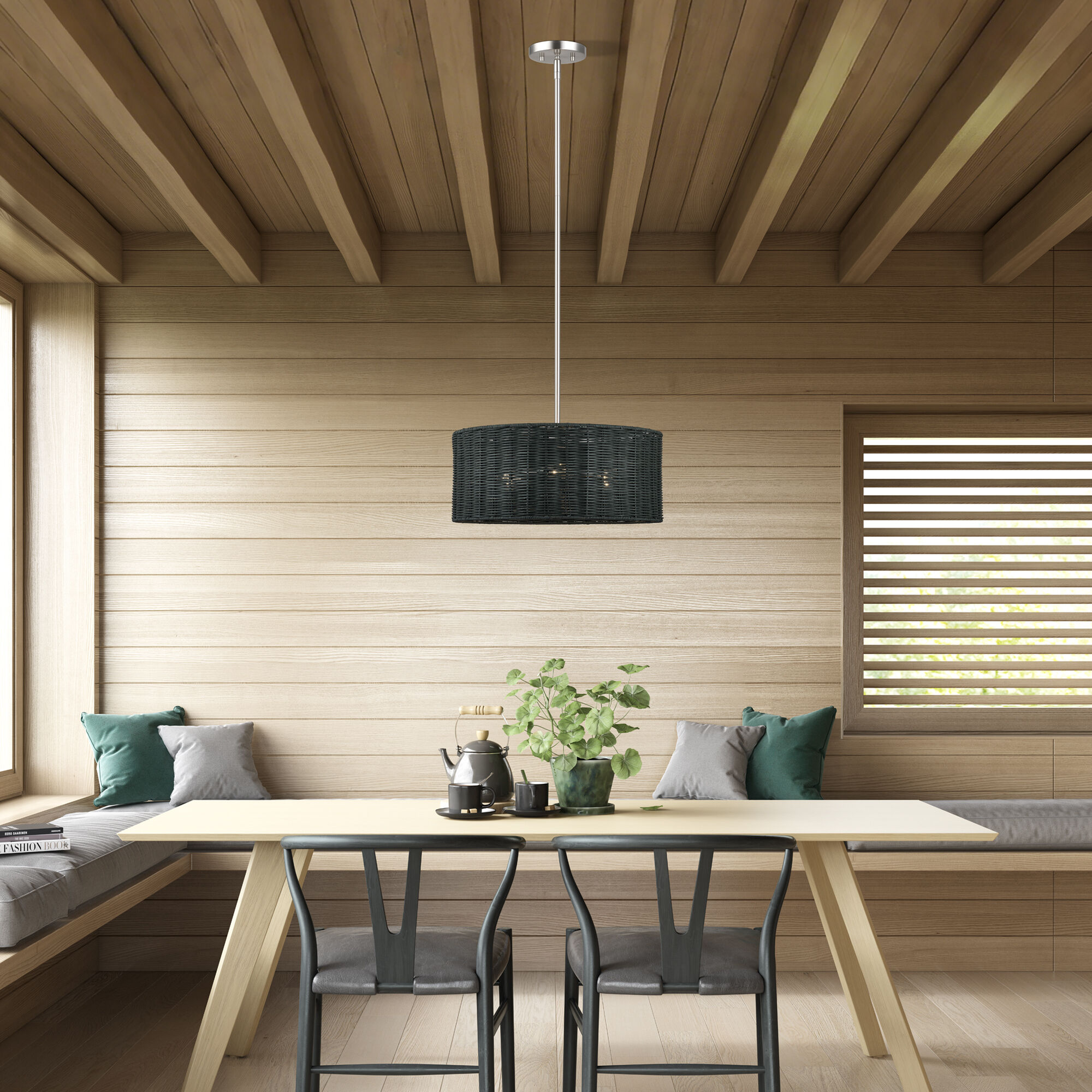 Weavington 3 Light 18 inch Brushed Nickel Pendant Chandelier Ceiling Light