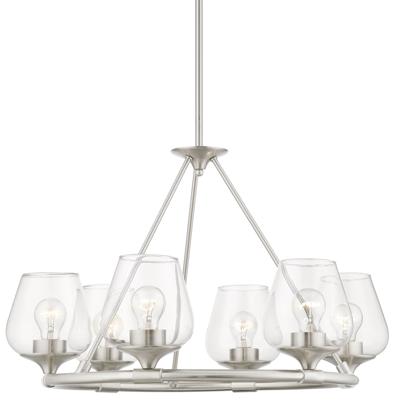 Willow 6 Light 26 inch Brushed Nickel Chandelier Ceiling Light