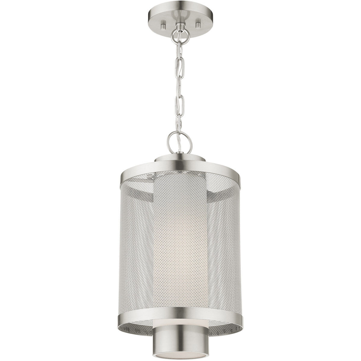 Nottingham 1 Light 9 inch Brushed Nickel Outdoor Pendant Lantern