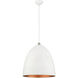 Arlington 3 Light 19 inch White with Brushed Nickel Accents Pendant Ceiling Light