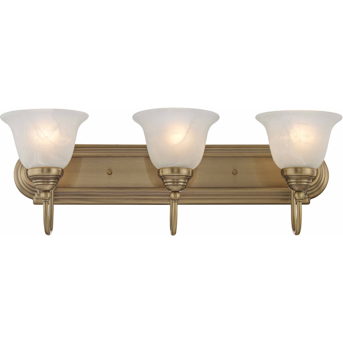 Belmont 3 Light 24 inch Antique Brass Bath Vanity Wall Light