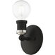 Lansdale 1 Light 5 inch Black with Brushed Nickel Accents Single Vanity Sconce Wall Light, Single