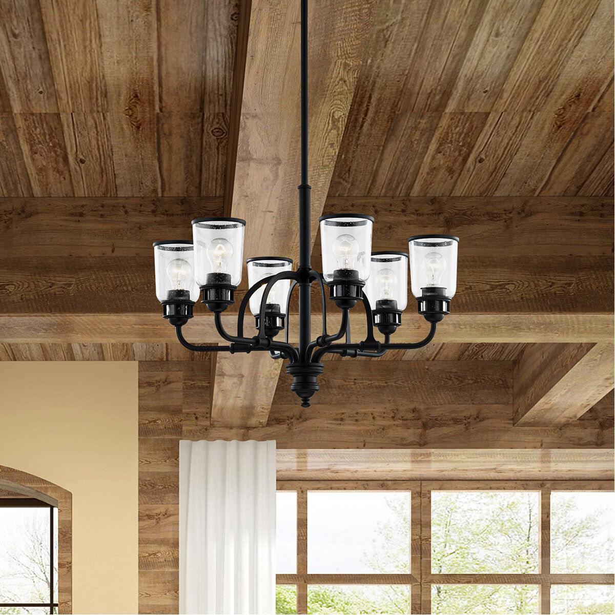 Lawrenceville 6 Light 26 inch Black Chandelier Ceiling Light