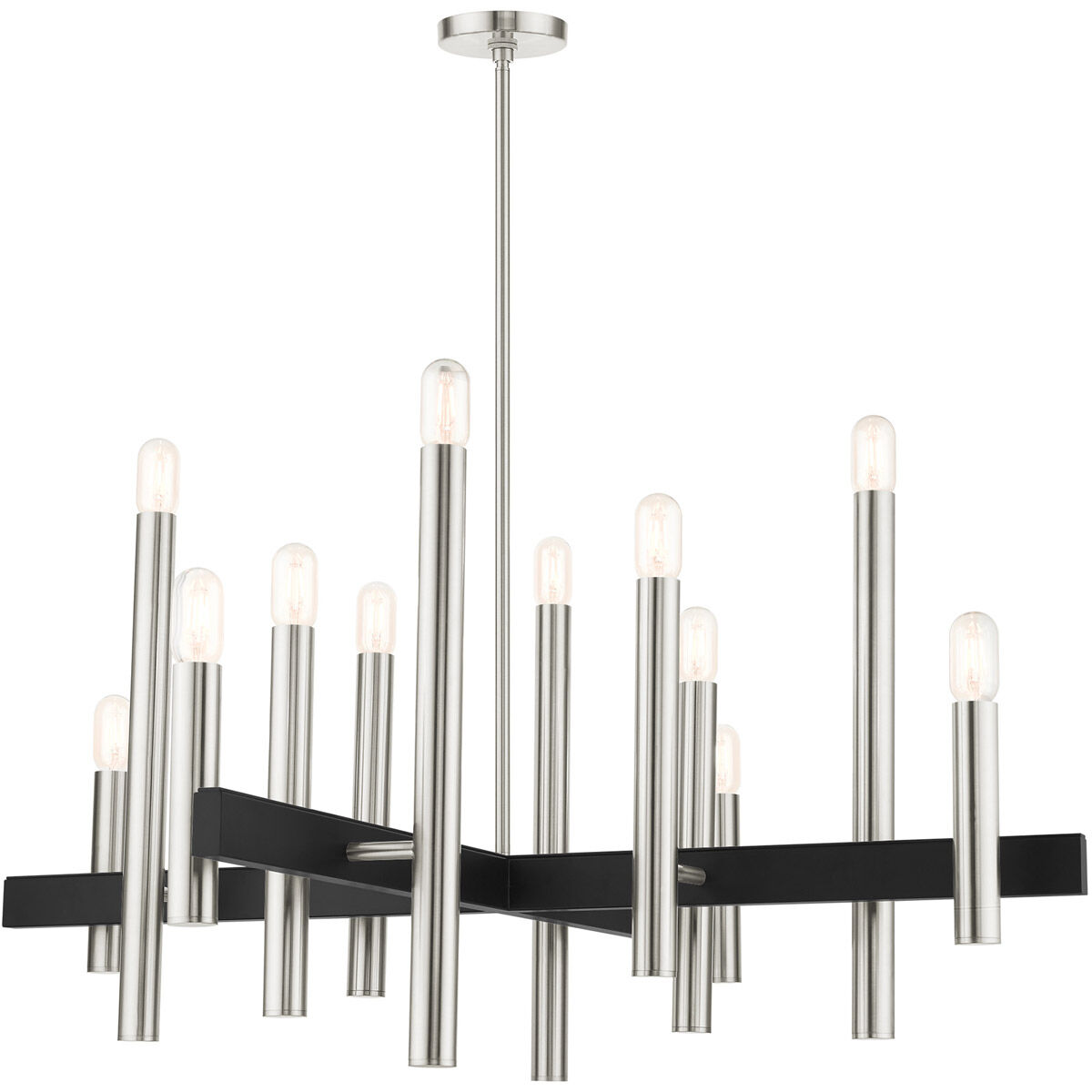 Helsinki 12 Light 44 inch Brushed Nickel Chandelier Ceiling Light