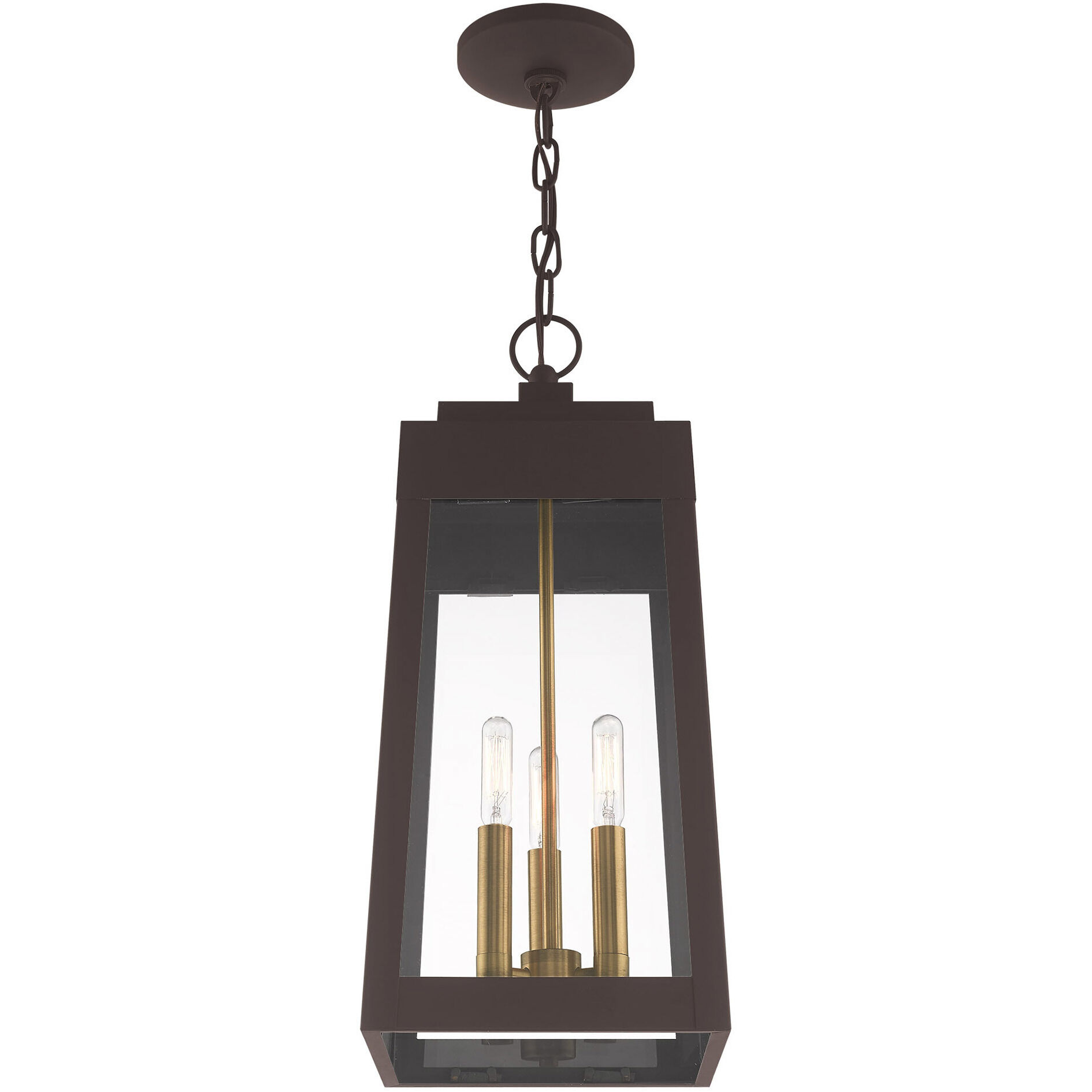 Oslo 3 Light 8.25 inch Bronze Outdoor Pendant Lantern