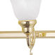 French Regency 4 Light 33 inch Polished Brass Bath Vanity Wall Light