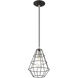 Geometric 1 Light 8 inch Black Mini Pendant Ceiling Light