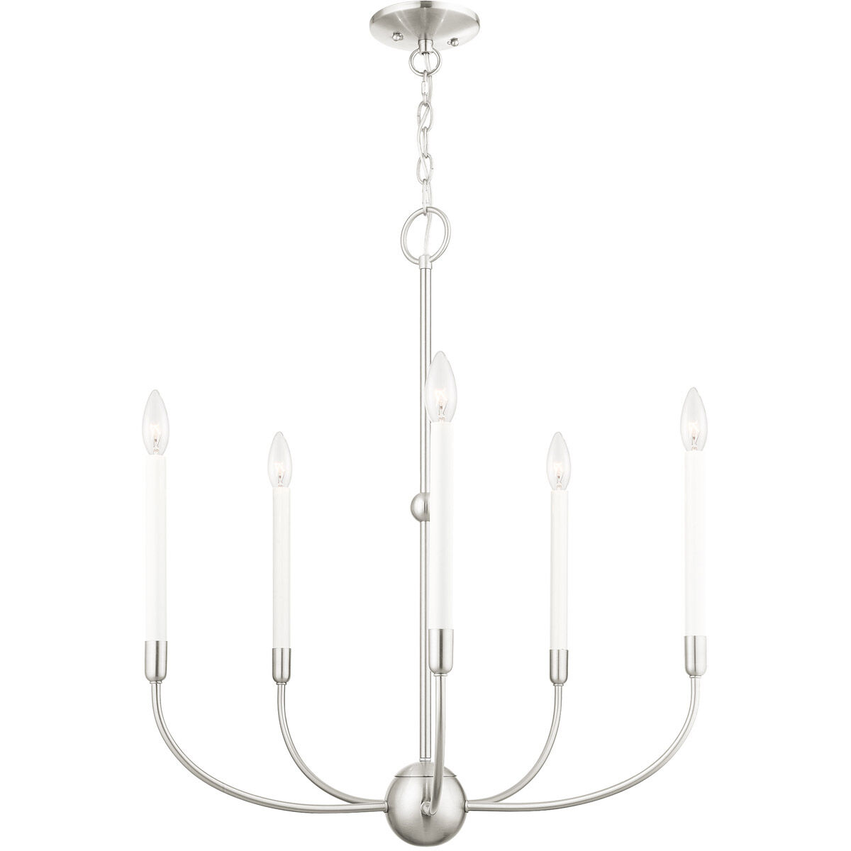 Clairmont 5 Light 24 inch Brushed Nickle Chandelier Ceiling Light in Brushed Nickel
