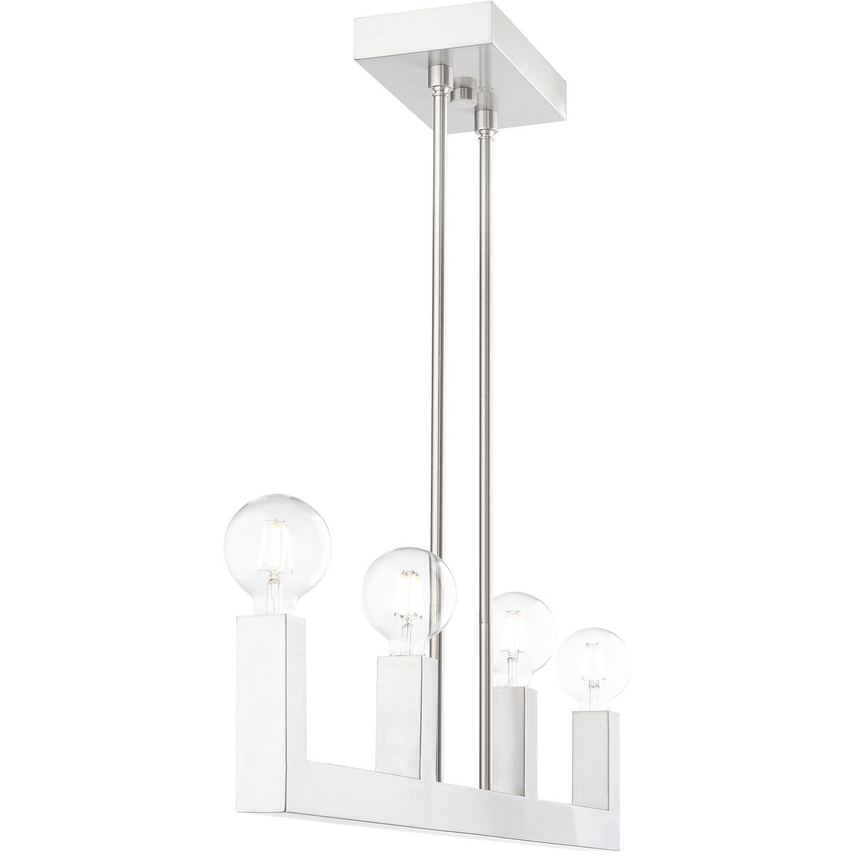 Solna 4 Light 34 inch Brushed Nickel Linear Chandelier Ceiling Light