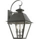 Wentworth 3 Light 22 inch Charcoal Outdoor Wall Lantern, Large