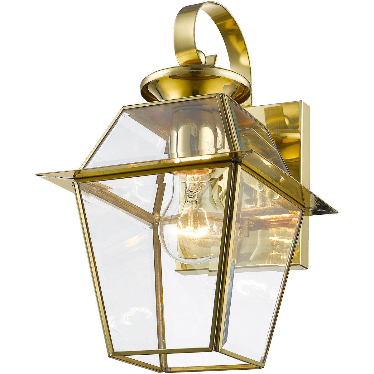 Westover 1 Light 13 inch Polished Brass Outdoor Wall Lantern