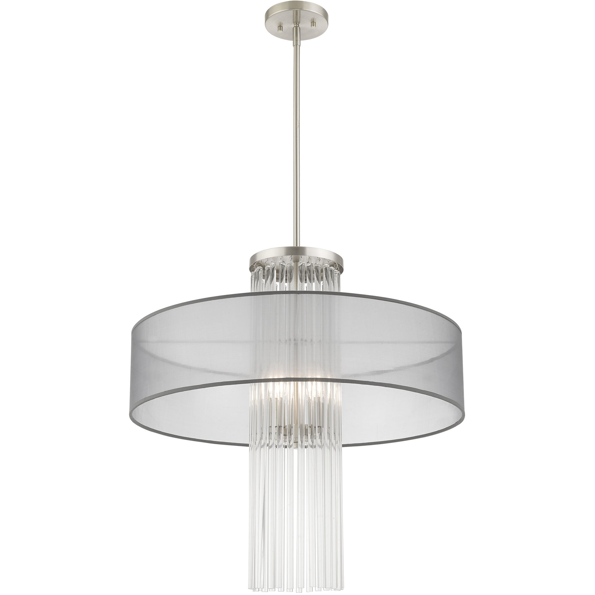Alexis 4 Light 24 inch Brushed Nickel Pendant Chandelier Ceiling Light