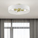 Venlo 4 Light 22 inch Satin Brass with Shiny White Accents Semi-Flush Ceiling Light, Large