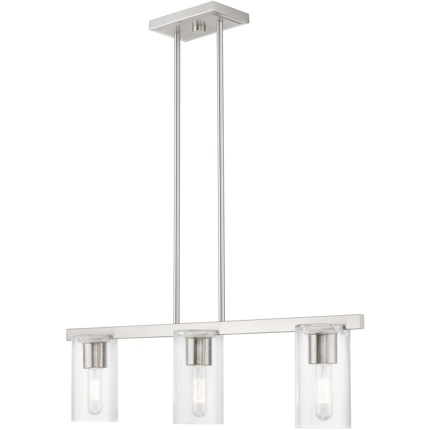 Clarion 3 Light 30 inch Brushed Nickel Linear Chandelier Ceiling Light