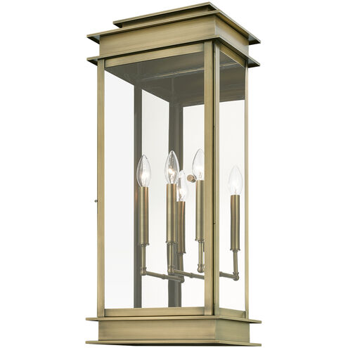 Princeton 3 Light 29 inch Antique Brass Outdoor Extra Wall Lantern, Extra Large