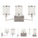 Grammercy 3 Light 23.25 inch Brushed Nickel Bath Vanity Wall Light