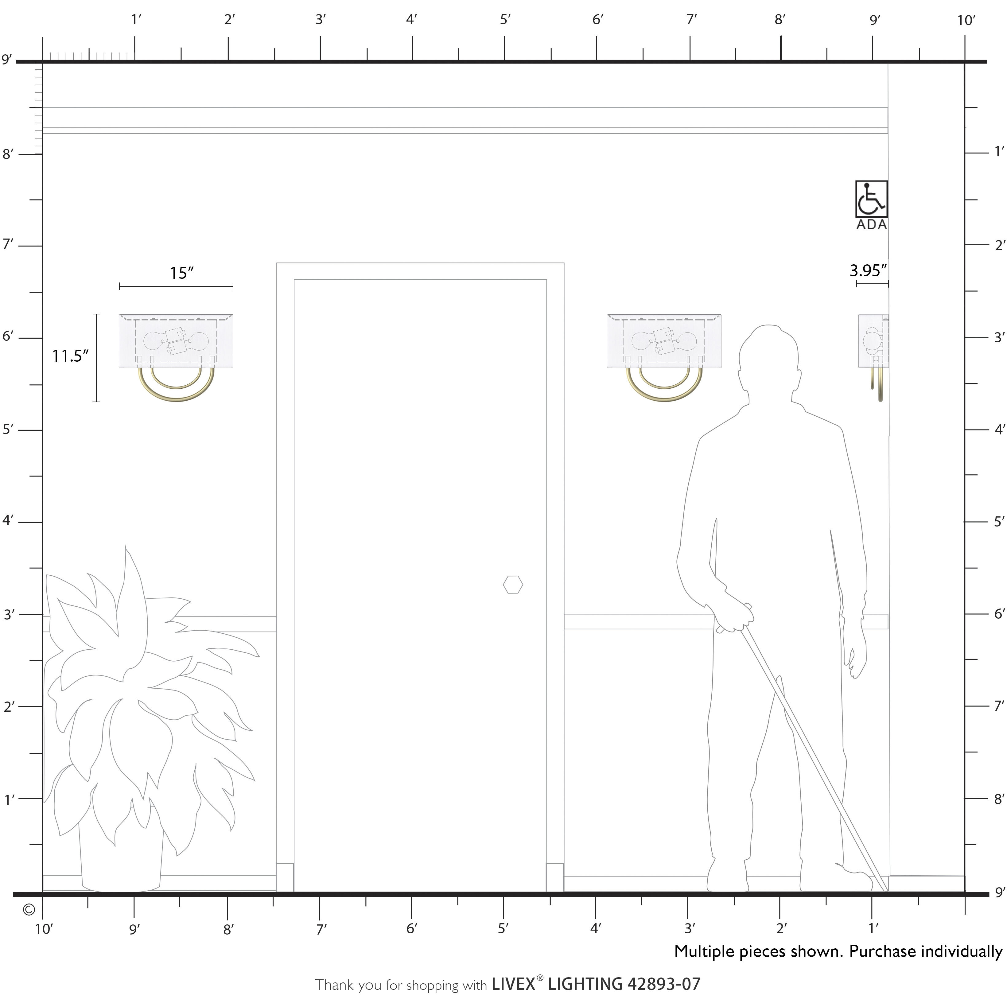 Stratton 2 Light 15 inch Bronze ADA Wall Sconce Wall Light