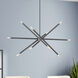 Soho Linear Chandelier Ceiling Light in Scandinavian Gray with Brushed Nickel Accents