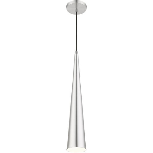 Andes 1 Light 5 inch Brushed Aluminum with Polished Chrome Accents Single Pendant Ceiling Light, Tall