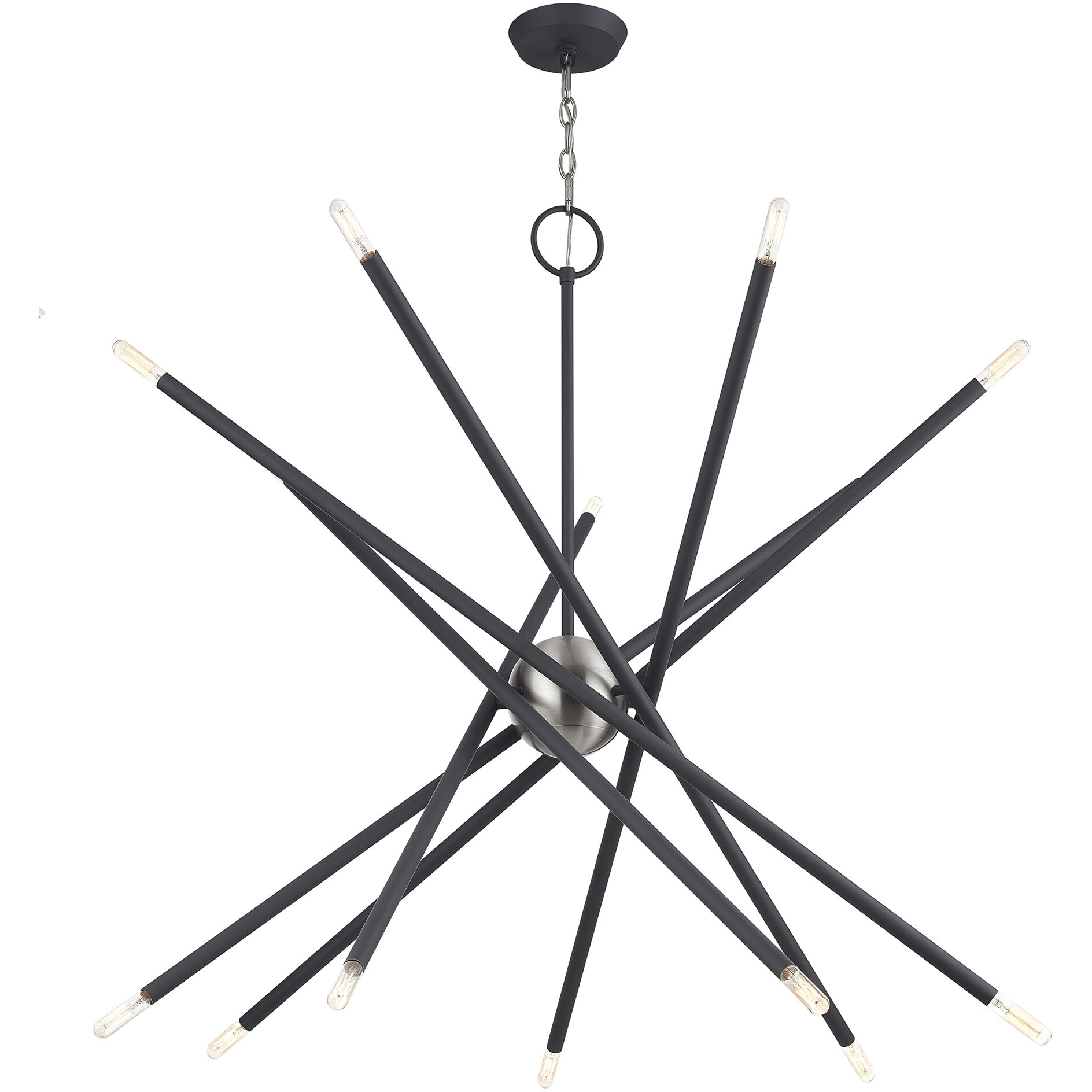 Soho 14 Light 40 inch Scandinavian Gray with Brushed Nickel Accents Foyer Chandelier Ceiling Light