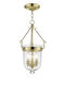 Jefferson 3 Light 10 inch Polished Brass Chain Lantern 