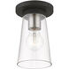 Cityview 1 Light 5 inch Black with Brushed Nickel Accents Small Flush Mount Ceiling Light, Small