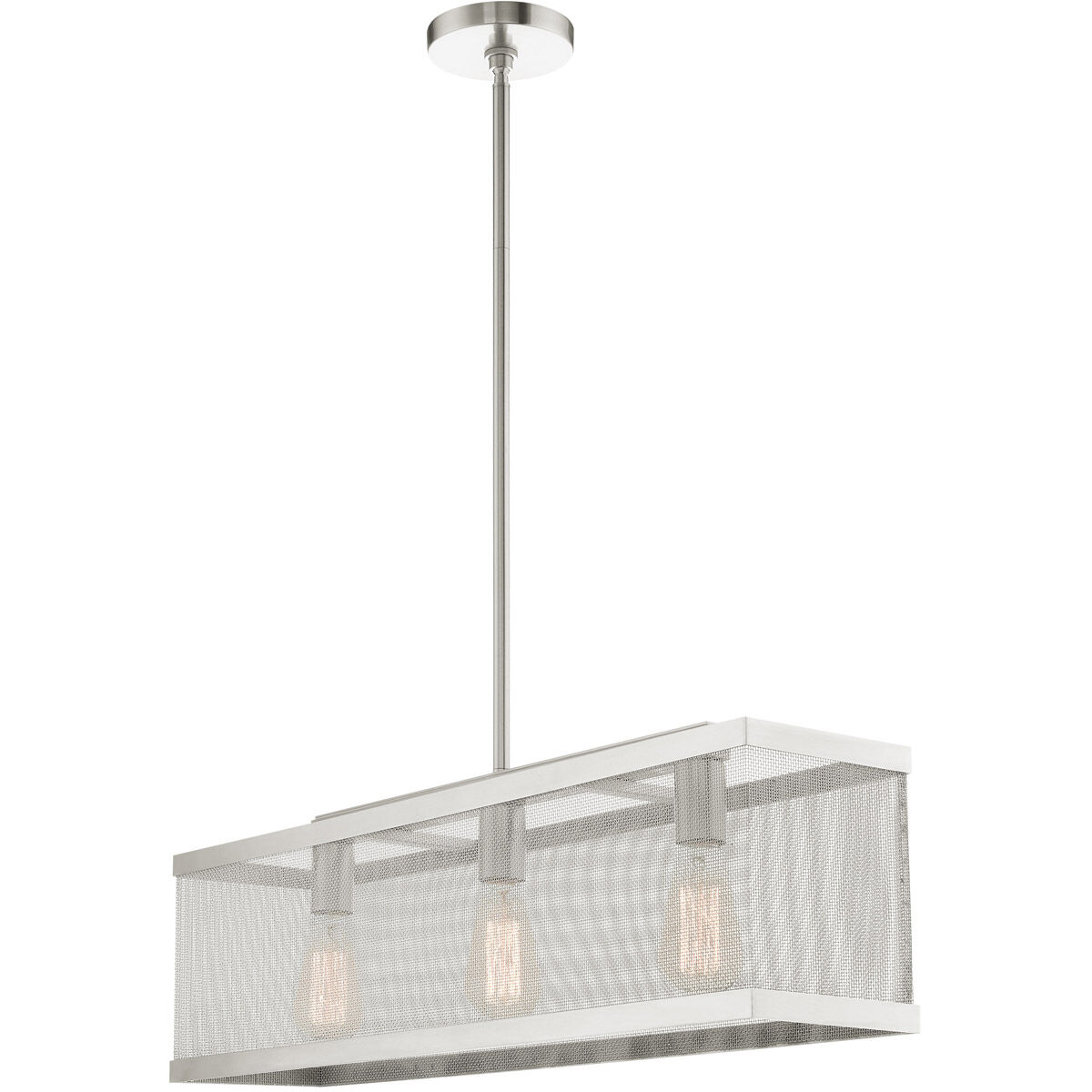 Industro 3 Light 6.5 inch Brushed Nickel Chandelier Ceiling Light