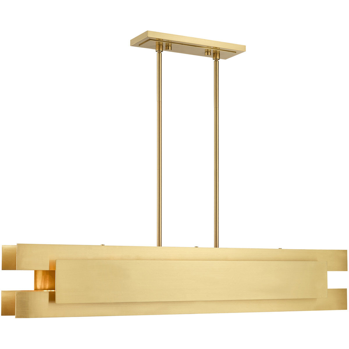 Varick 5 Light 46 inch Satin Brass Linear Chandelier Ceiling Light