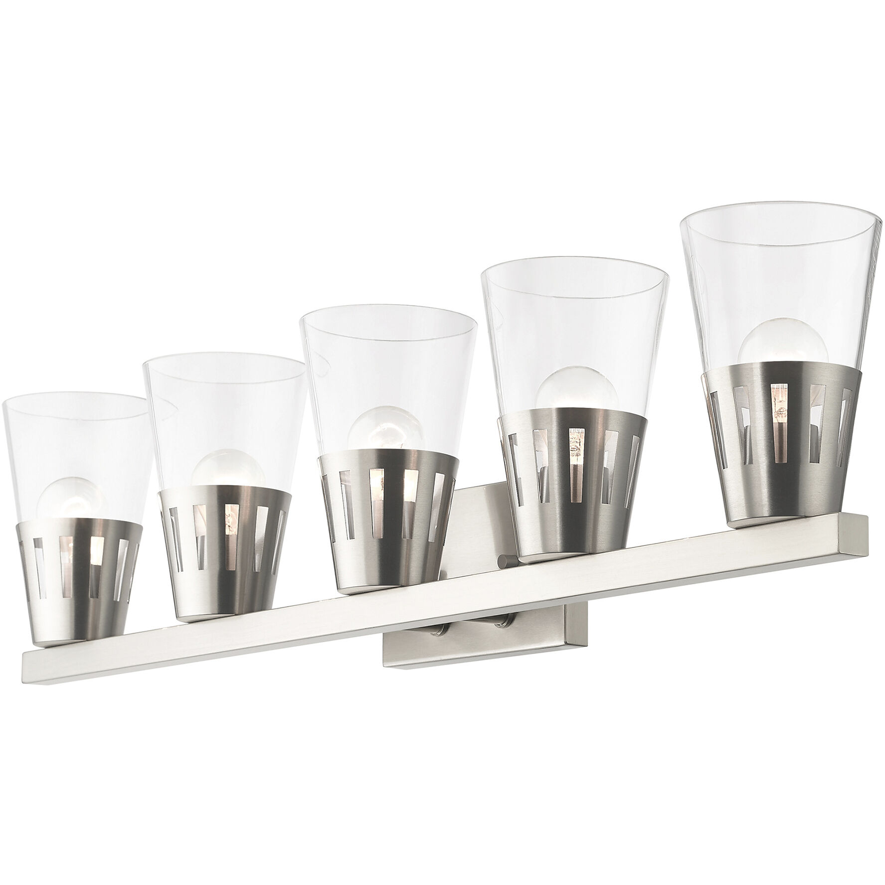 Bennington 5 Light 35.75 inch Brushed Nickel Large Vanity Sconce Wall Light