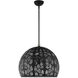 Chantily 3 Light 20 inch Black with Brushed Nickel Accents Pendant Ceiling Light