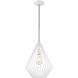 Geometric 1 Light 12 inch White Mini Pendant Ceiling Light