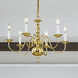 Williamsburgh 6 Light 24 inch Polished Brass Chandelier Ceiling Light