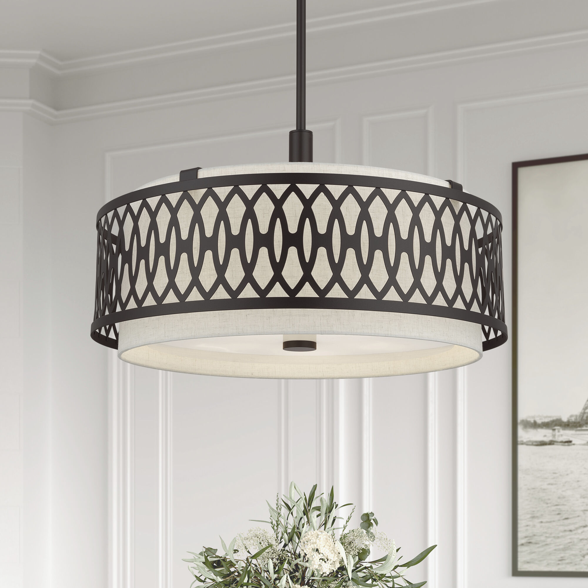 Vistaview 5 Light 24 inch English Bronze Pendant Chandelier Ceiling Light