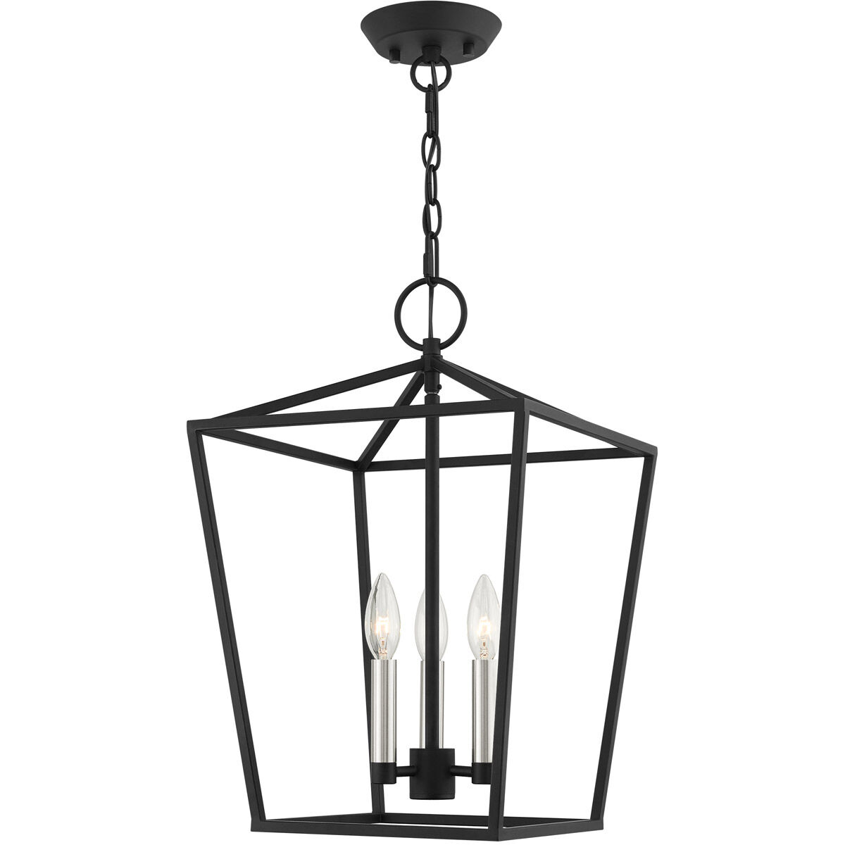 Devone 3 Light 13 inch Black Convertible Semi Flush/Lantern Ceiling Light