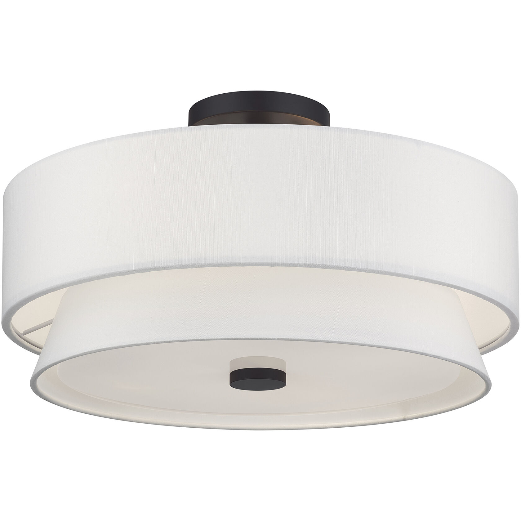 Fontana 4 Light 18 inch Bronze Semi-Flush Ceiling Light