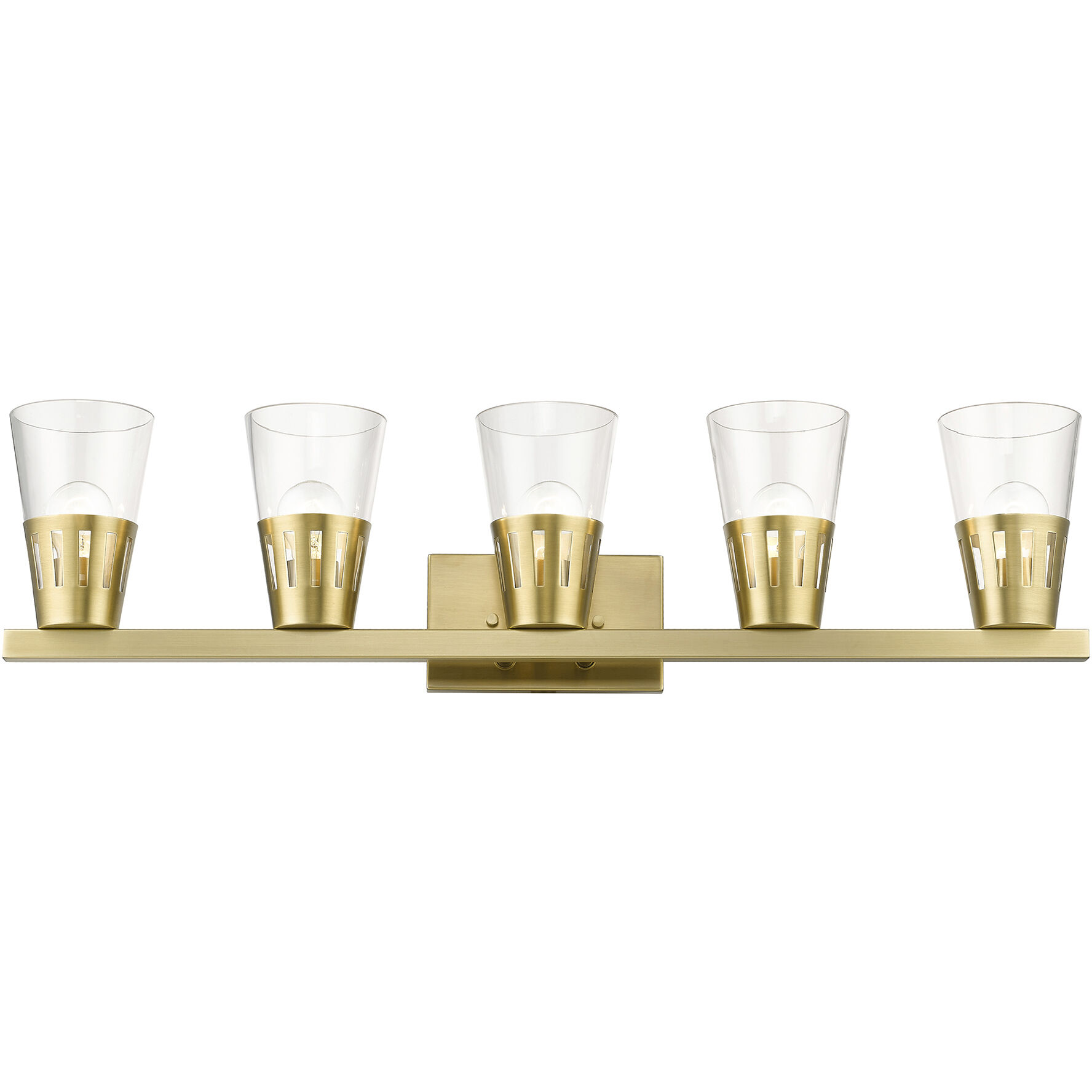 Bennington 5 Light 35.75 inch Natural Brass Large Vanity Sconce Wall Light