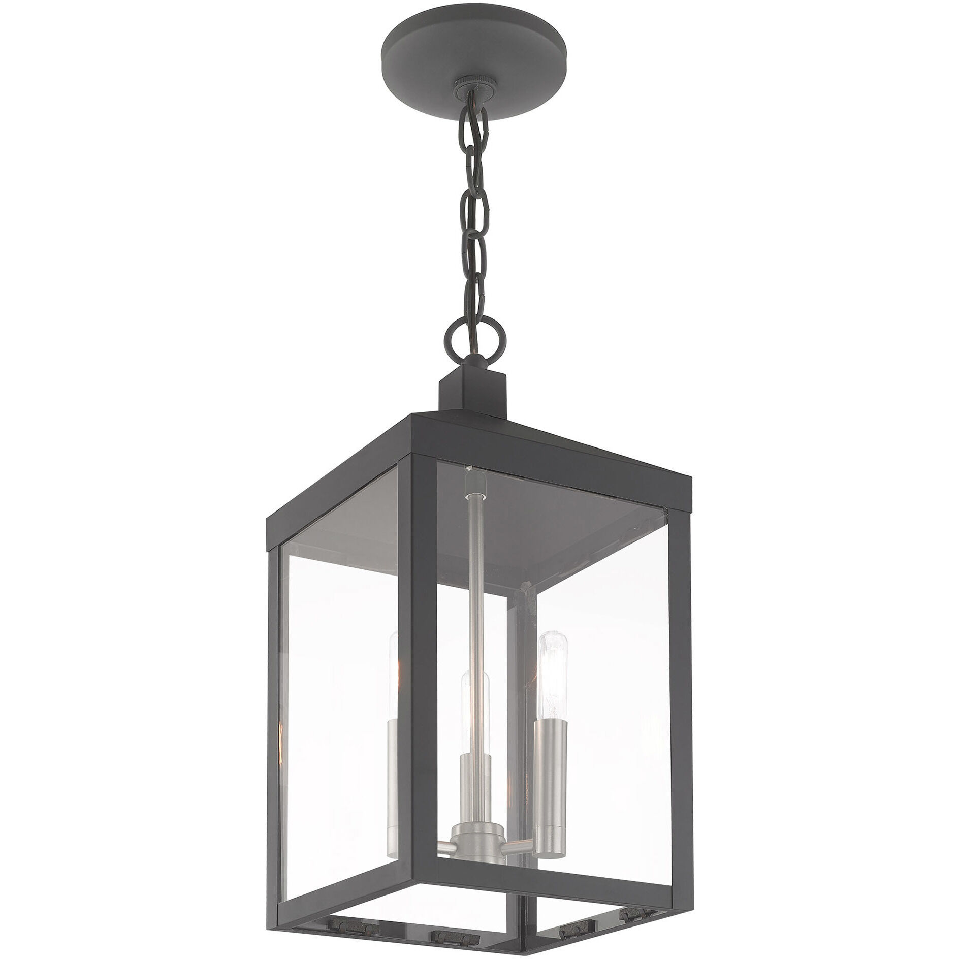 Nyack 3 Light 8.25 inch Scandinavian Gray Outdoor Pendant Lantern