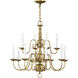 Williamsburgh 12 Light 26 inch Antique Brass Chandelier Ceiling Light