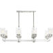 Harding 8 Light 40 inch Polished Chrome Linear Chandelier Ceiling Light