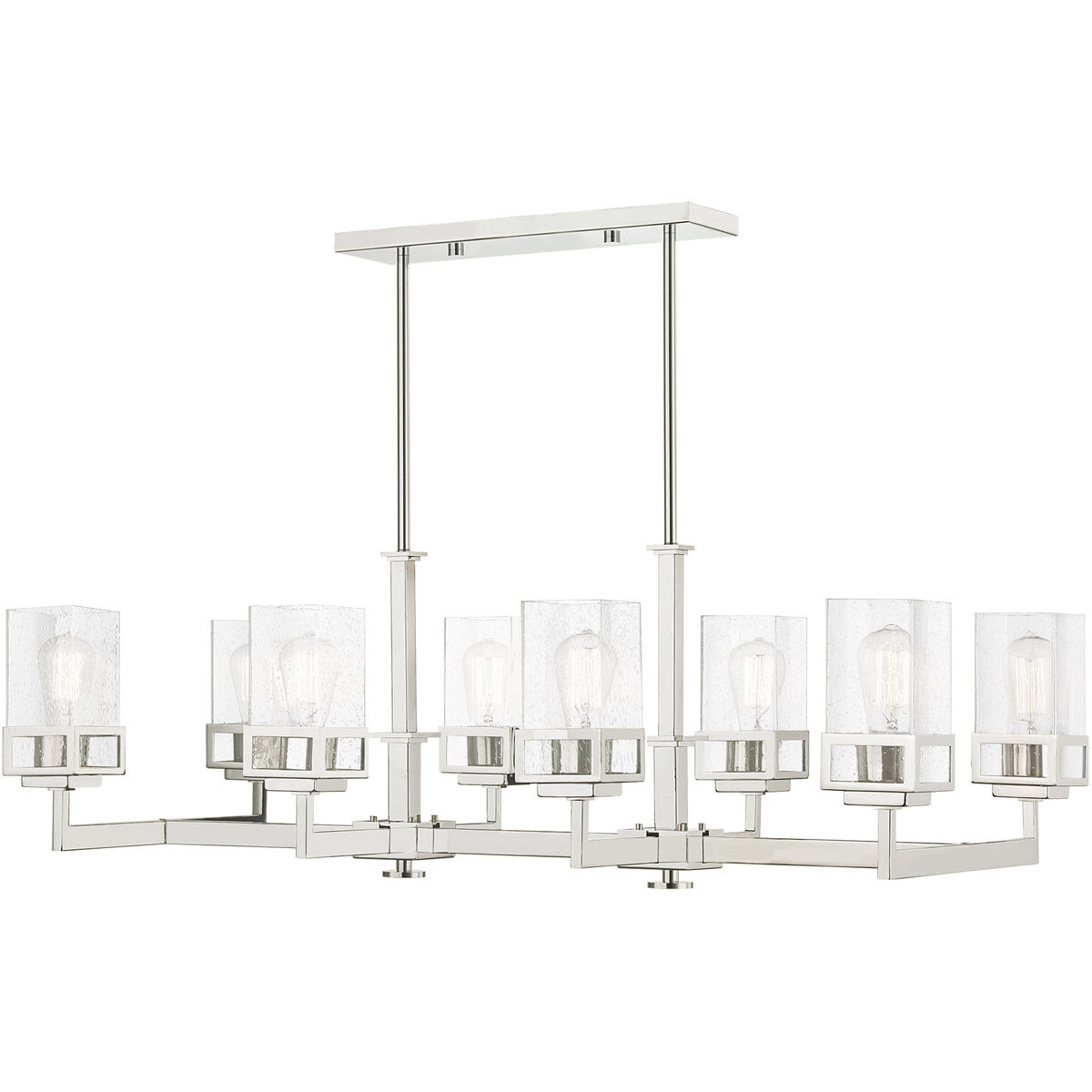 Harding 8 Light 40 inch Polished Chrome Linear Chandelier Ceiling Light