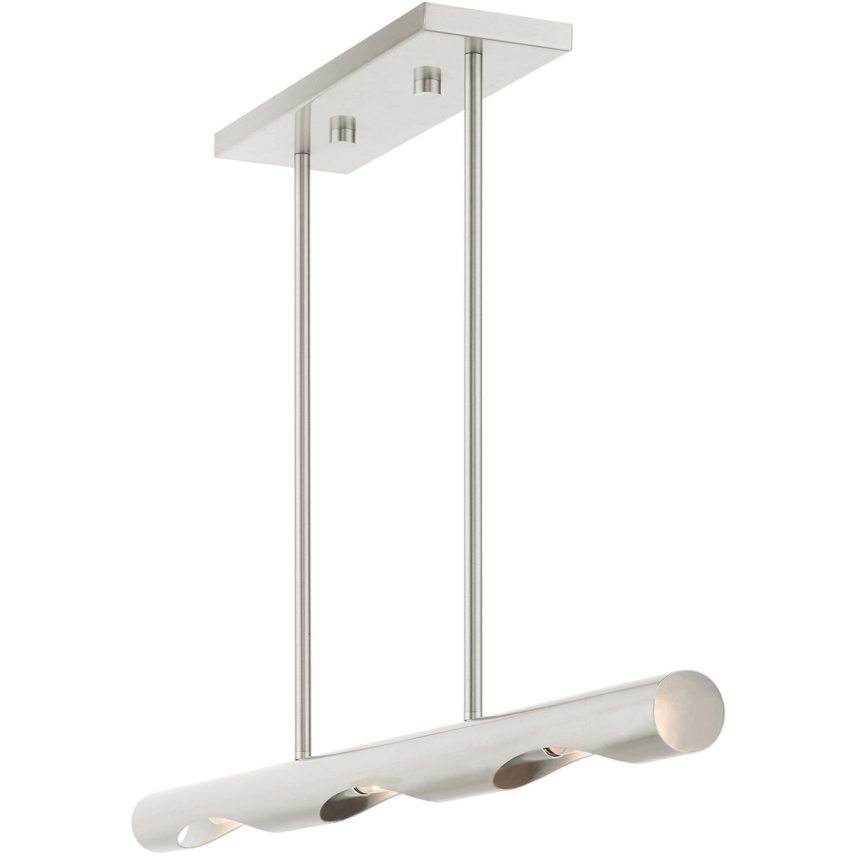 Acra 3 Light 36 inch Brushed Nickel Linear Chandelier Ceiling Light