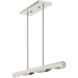 Acra 3 Light 36 inch Brushed Nickel Linear Chandelier Ceiling Light
