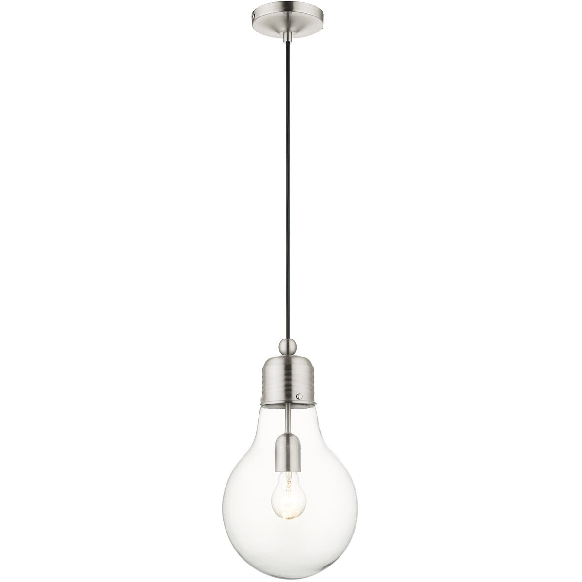 Pendants 1 Light 8 inch Brushed Nickel Pendant Ceiling Light