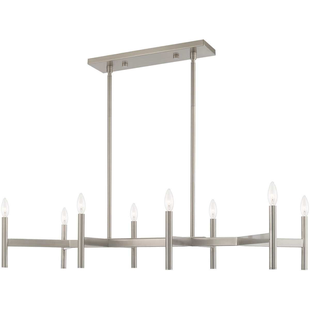 Copenhagen 8 Light 40 inch Brushed Nickel Linear Chandelier Ceiling Light 
