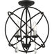 Aria 3 Light 16 inch Black Convertible Chandelier / Semi Flush Ceiling Light