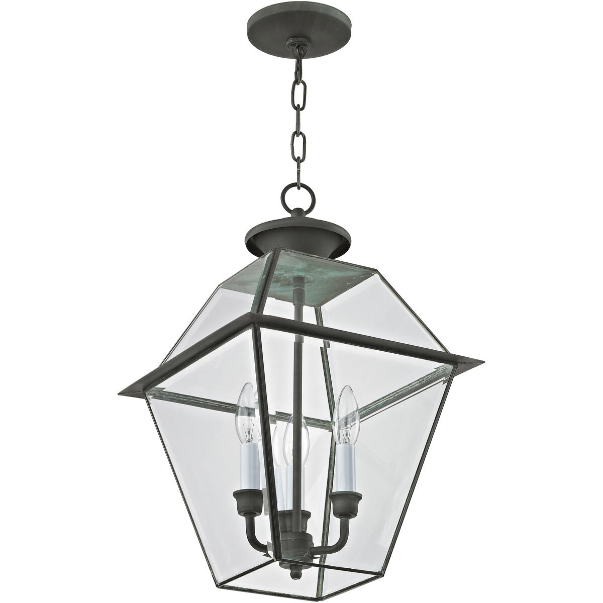 Westover 3 Light 12 inch Charcoal Outdoor Pendant Lantern