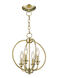 Milania 4 Light 13 inch Antique Brass Convertible Mini Chandelier/Ceiling Mount Ceiling Light