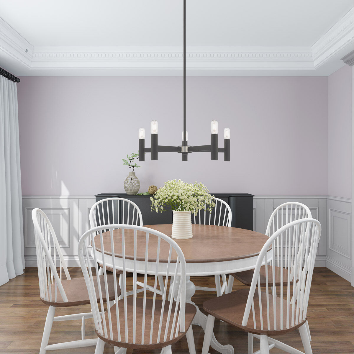 Copenhagen 5 Light 25 inch Scandinavian Gray Chandelier Ceiling Light